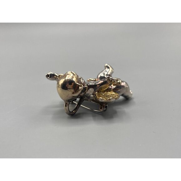 Sterling Silver Winged Cherub Brooch Baby Angel Pin 925 27 Grams - Picture 5 of 11